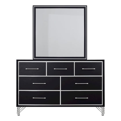 Ava 5-Pc Wood Cal King Bedroom Set with Ns in Ebony Black