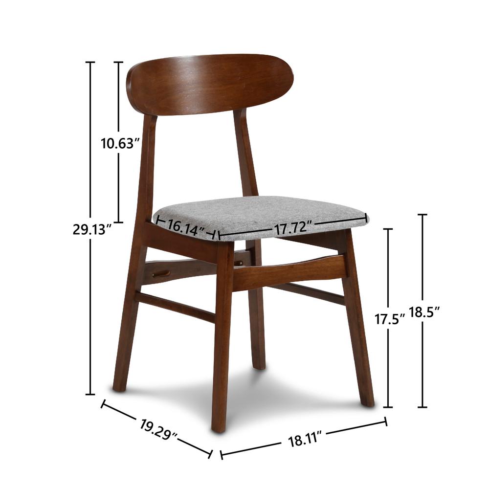 Furniture Morocco Dining Chair with Cushion- Set of 2- Gray