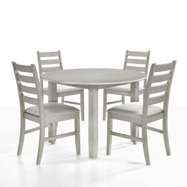 Furniture Pascal 47" Wood Round Dining Table in Driftwood