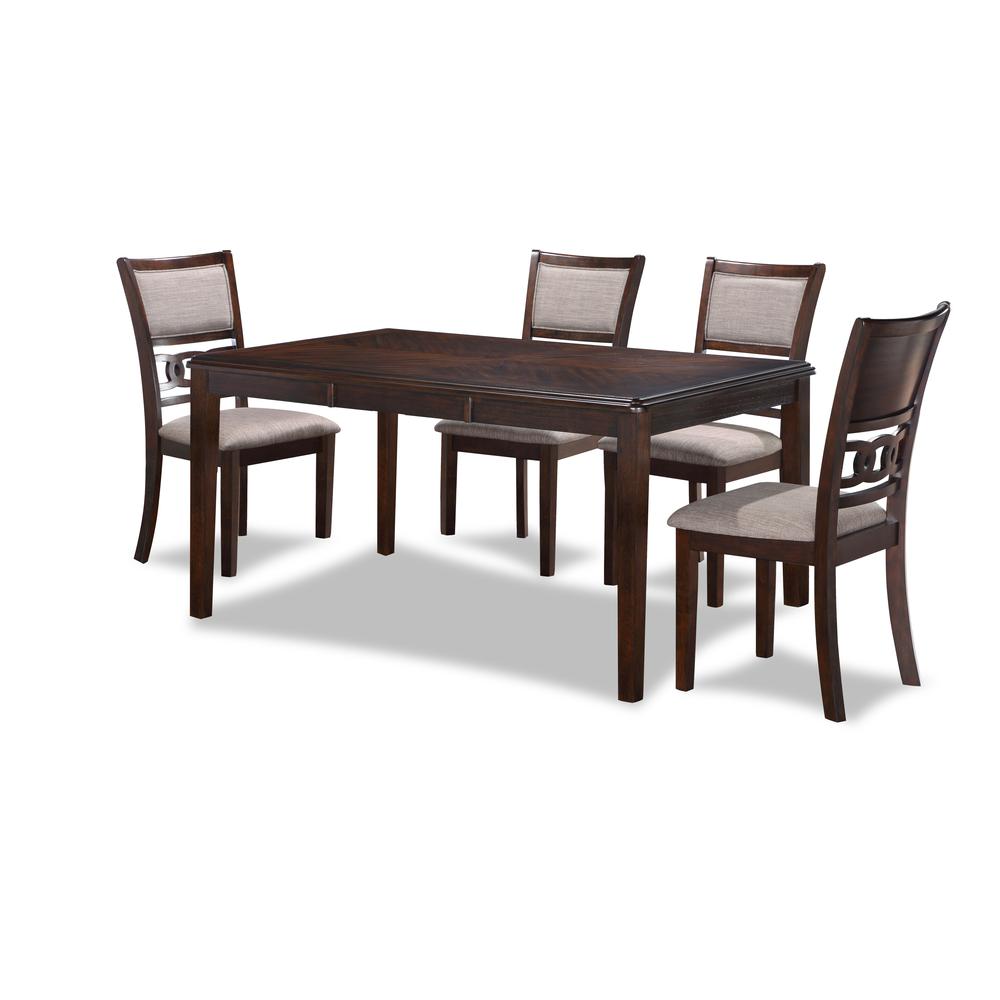 Gia 5-Piece 60" Wood Rectangular Dining Set with 4 Chairs in Cherry