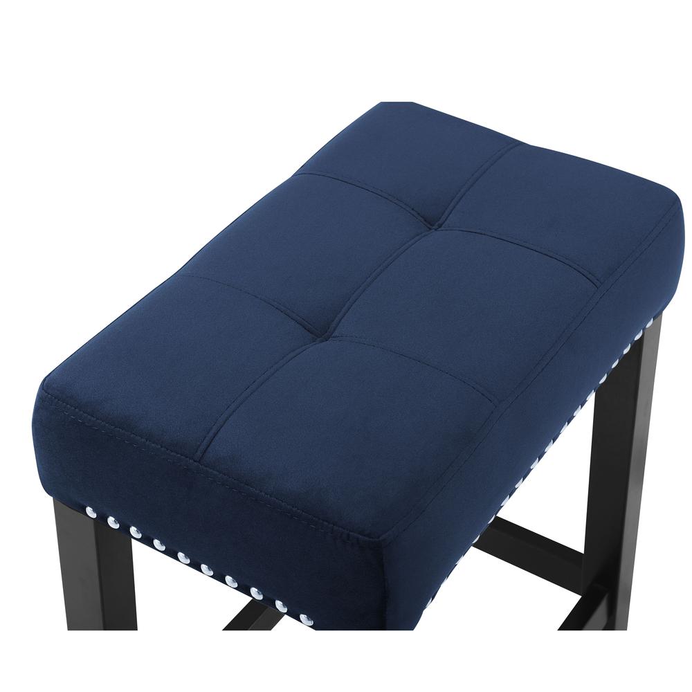 Furniture Celeste 4-Piece Faux Marble & Wood Bar Set in Blue