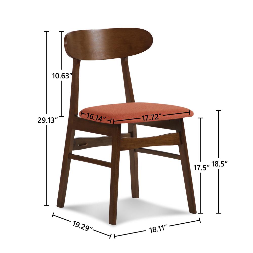 Furniture Morocco Dining Chair with Cushion- Set of 2- Orange