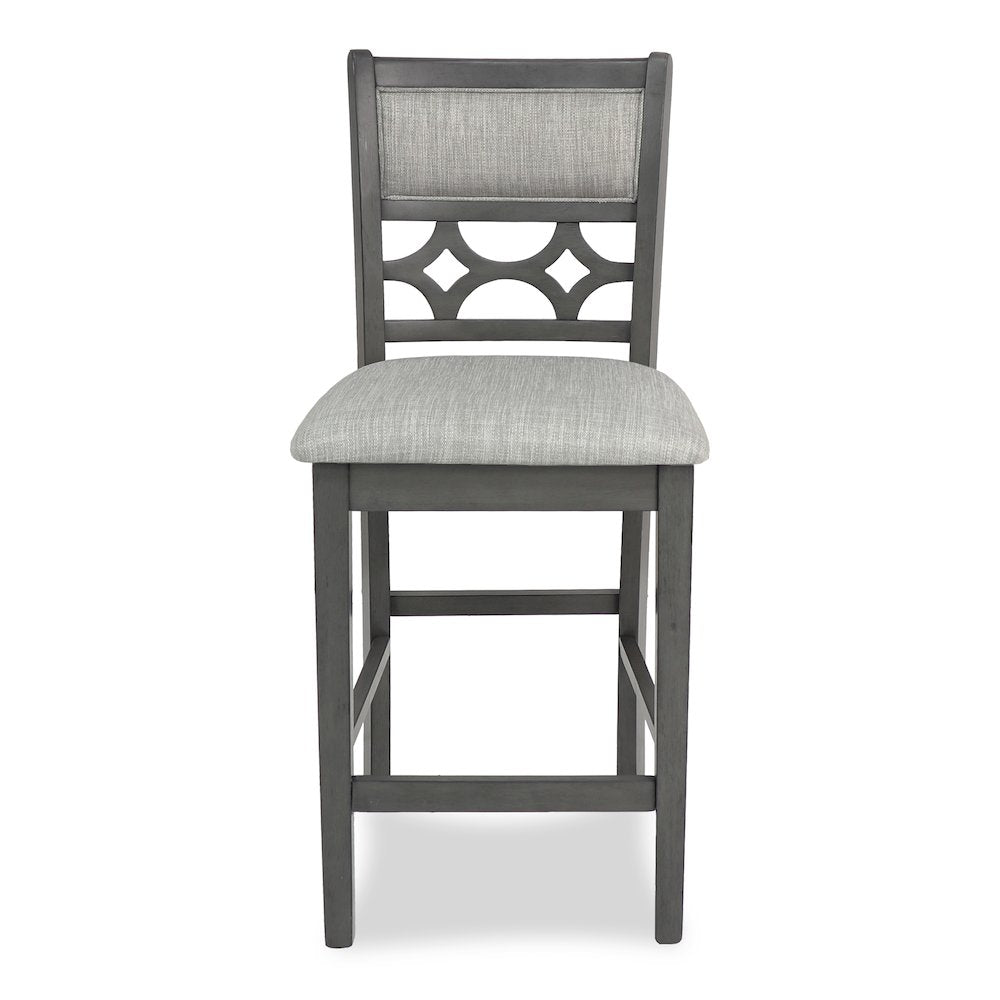 Furniture Mitchell 5-Piece Transitional Wood Counter Set in Gray