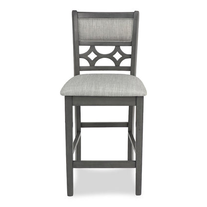 Furniture Mitchell 5-Piece Transitional Wood Counter Set in Gray