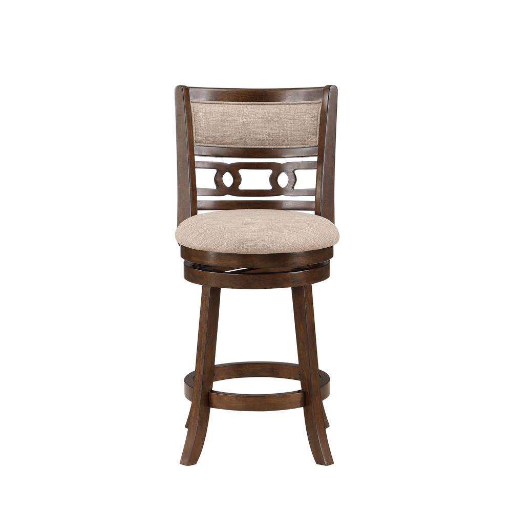 Gia 24" Solid Wood Swivel Counter Stool with Fabric Seat in Cherry