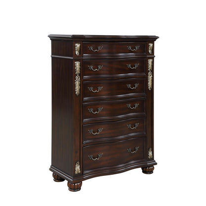 Furniture Maximus Solid Wood 6-Drawer Chest in Madeira