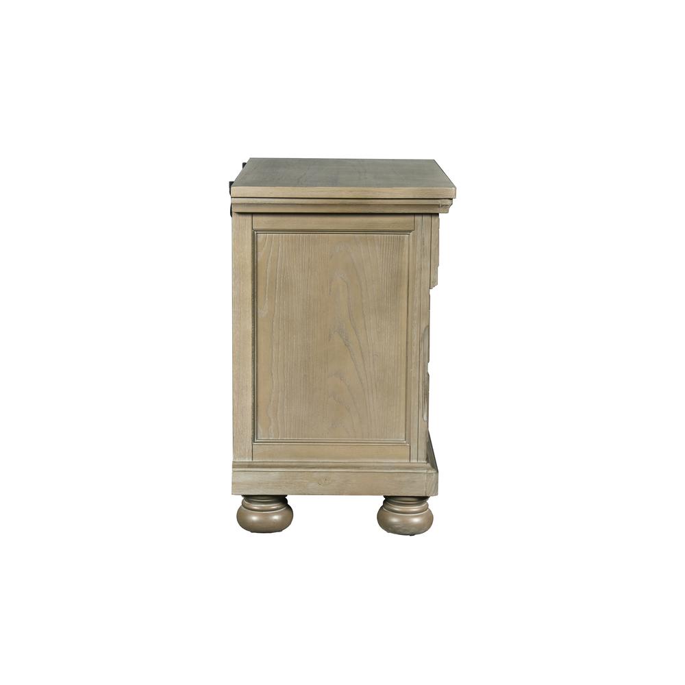 Furniture Allegra 3-Drawer Wood Nightstand in Pewter