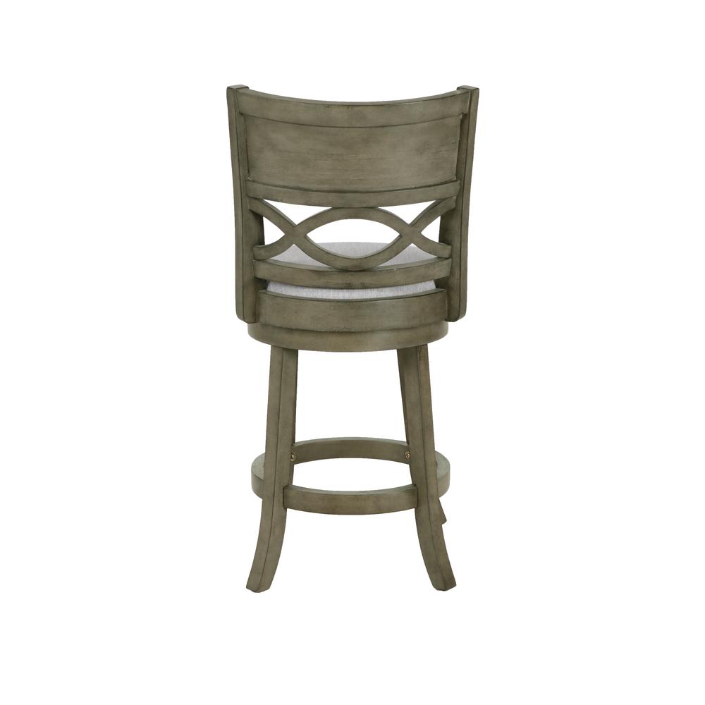 Manchester 24" Solid Wood Counter Stool with Fabric Seat in Ant Gray