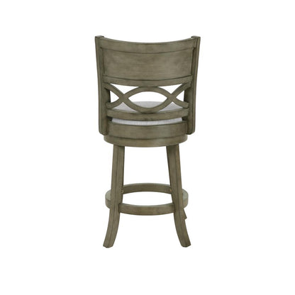 Manchester 24" Solid Wood Counter Stool with Fabric Seat in Ant Gray