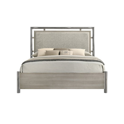 New Classic Furniture Lennox 5Pc Wood Cal King Bedroom Set w Chest in Gray