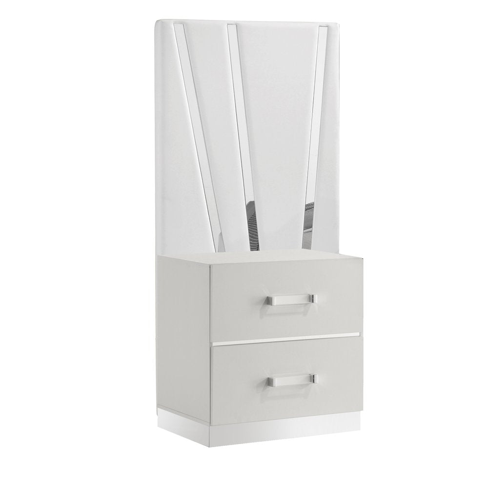 Europa 8-Piece Wood Queen Bedroom Set (B/Dr/Mr/Ch/2Ns with Panels), White