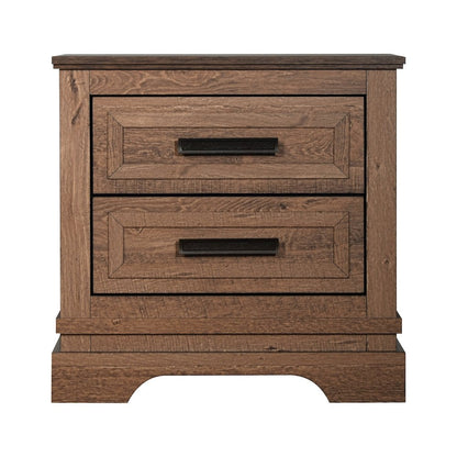 Coventry Hall 5Pc Wood Queen Bedroom Set, 2 Nightstands in Pecan