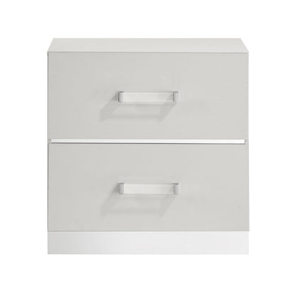 Europa 5-Piece Wood California King Bedroom Set (B/Dr/Mr/Ch/Ns), White