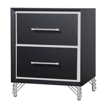 Ava 5-Pc Wood Queen Bedroom Set with Ns in Ebony Black