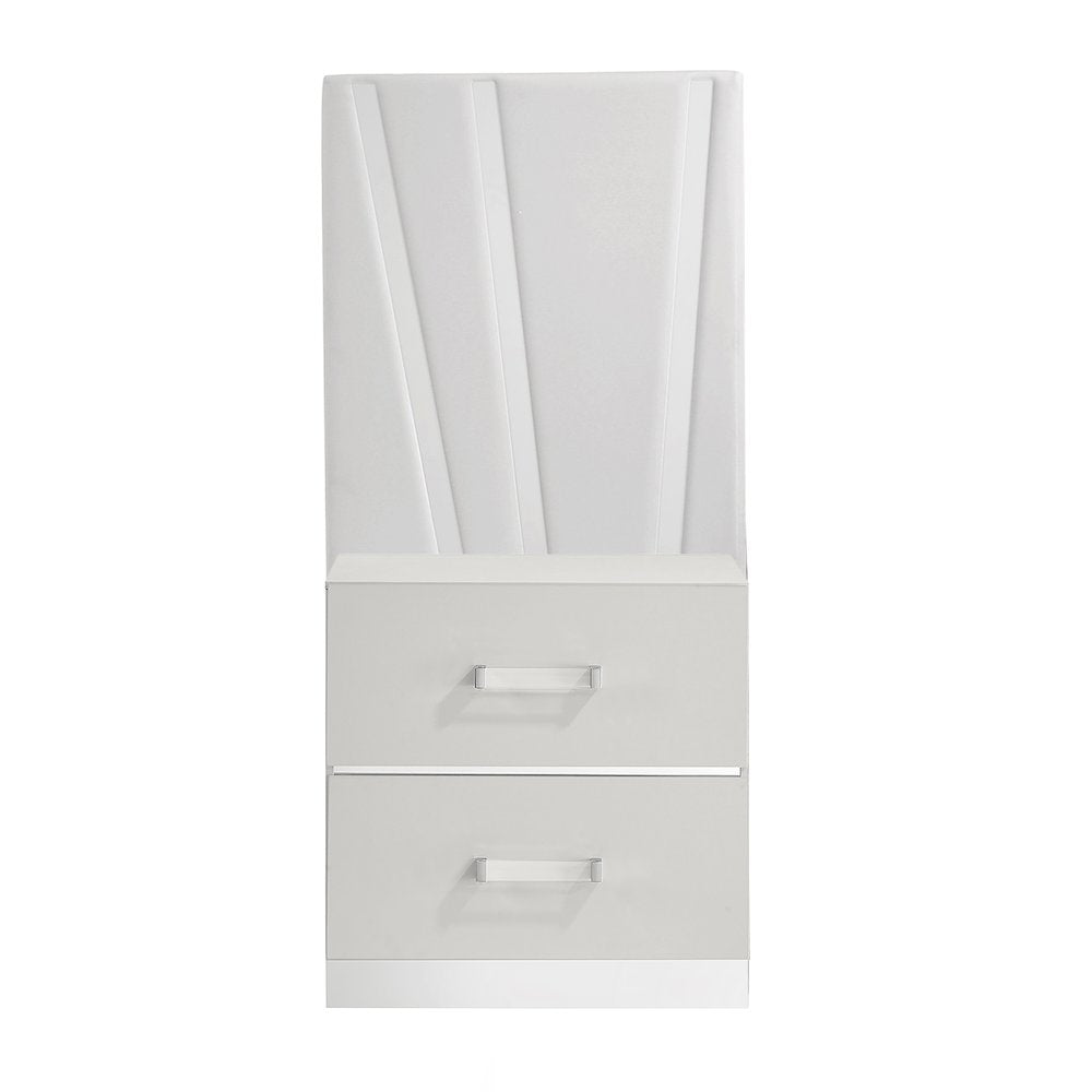 Europa 8-Piece Wood Queen Bedroom Set (B/Dr/Mr/Ch/2Ns with Panels), White