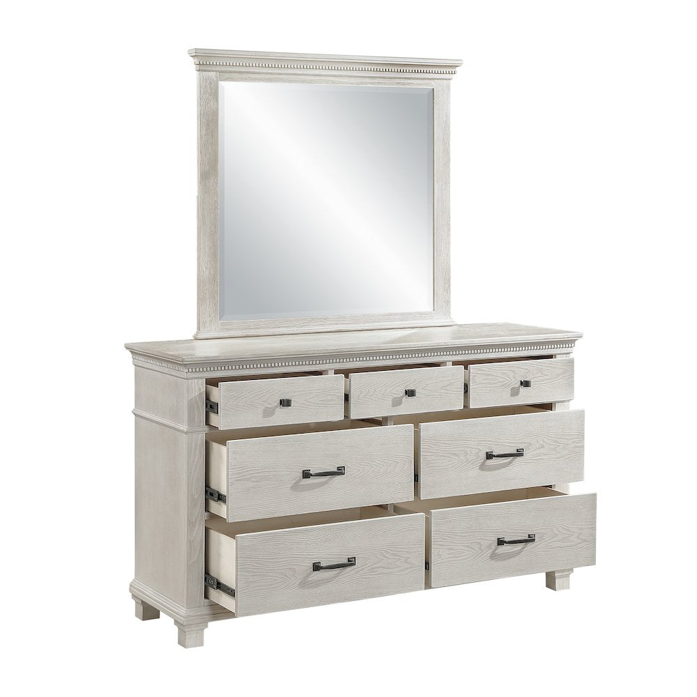 Silver Sands 4Pc Wood Queen Bedroom Set w Chest in Gray