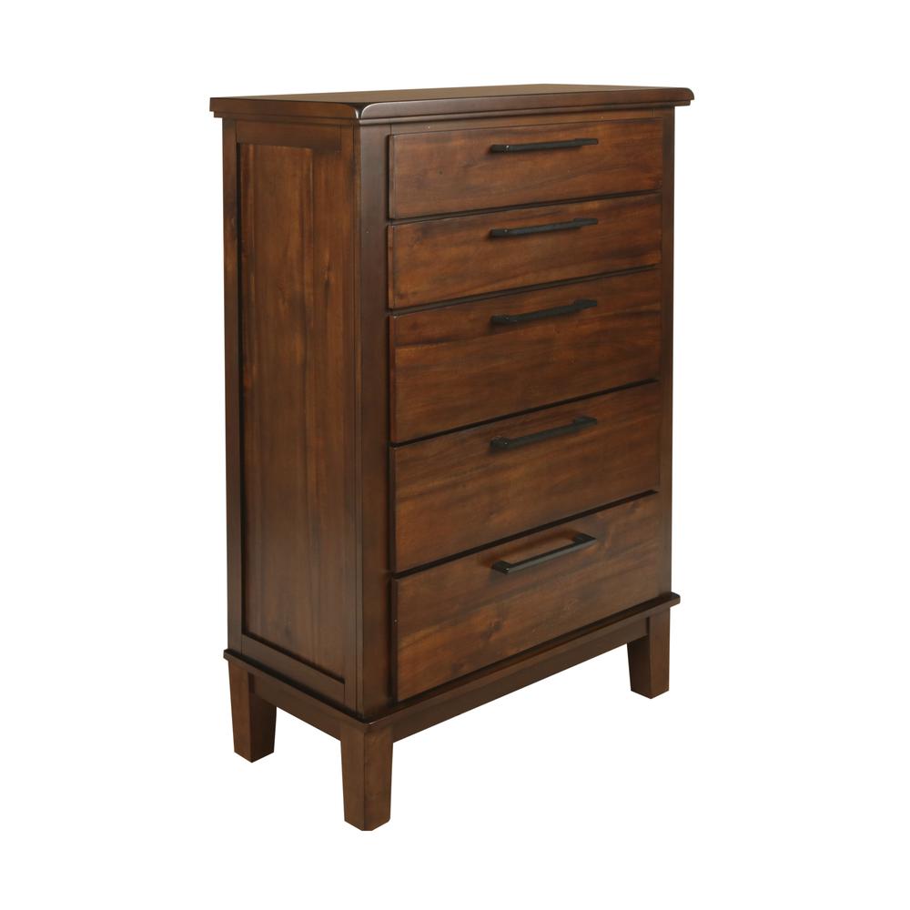Cagney 4-Piece King Wood Bedroom Set with Chest in Chestnut