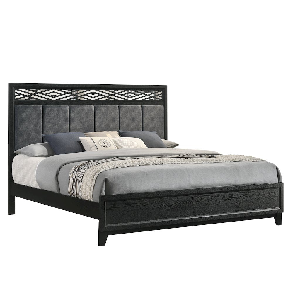 Obsidian Wood Queen Bed, Black