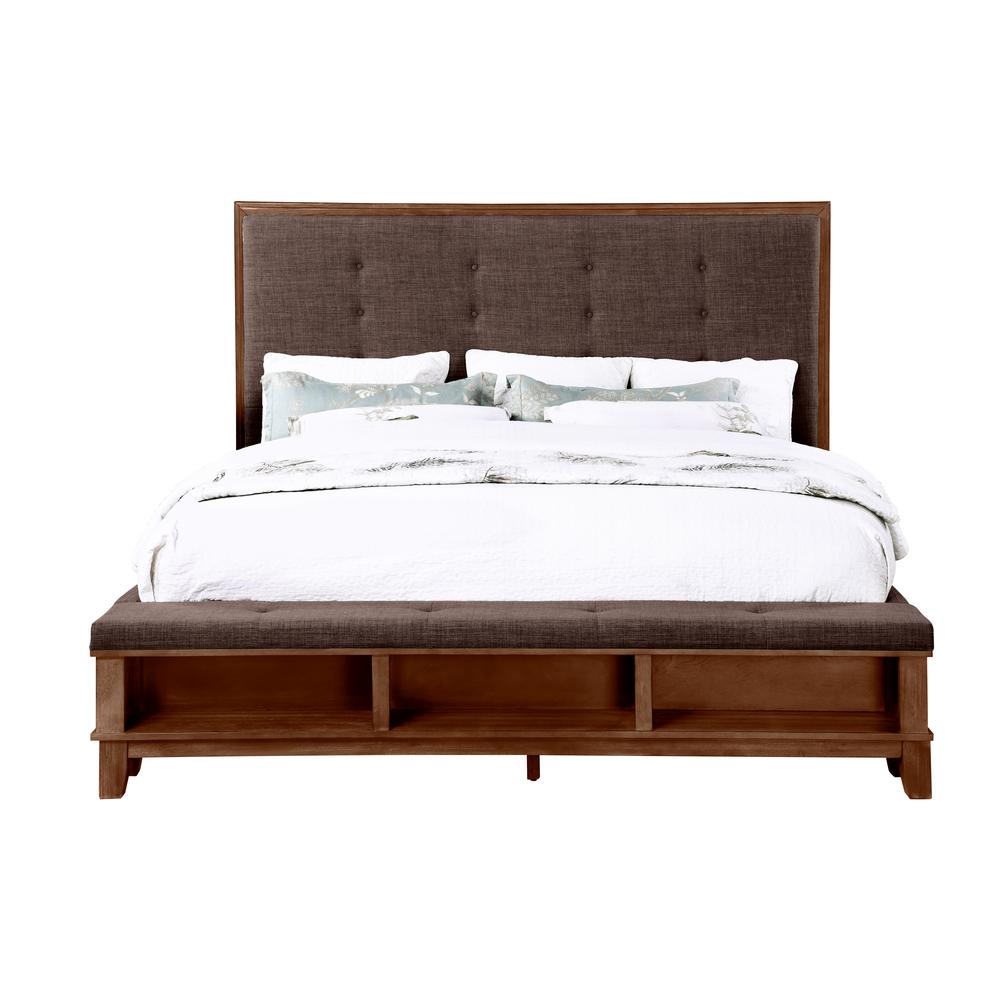 Furniture Cagney Contemporary Solid Wood 6/6 Ek Bed in Brown