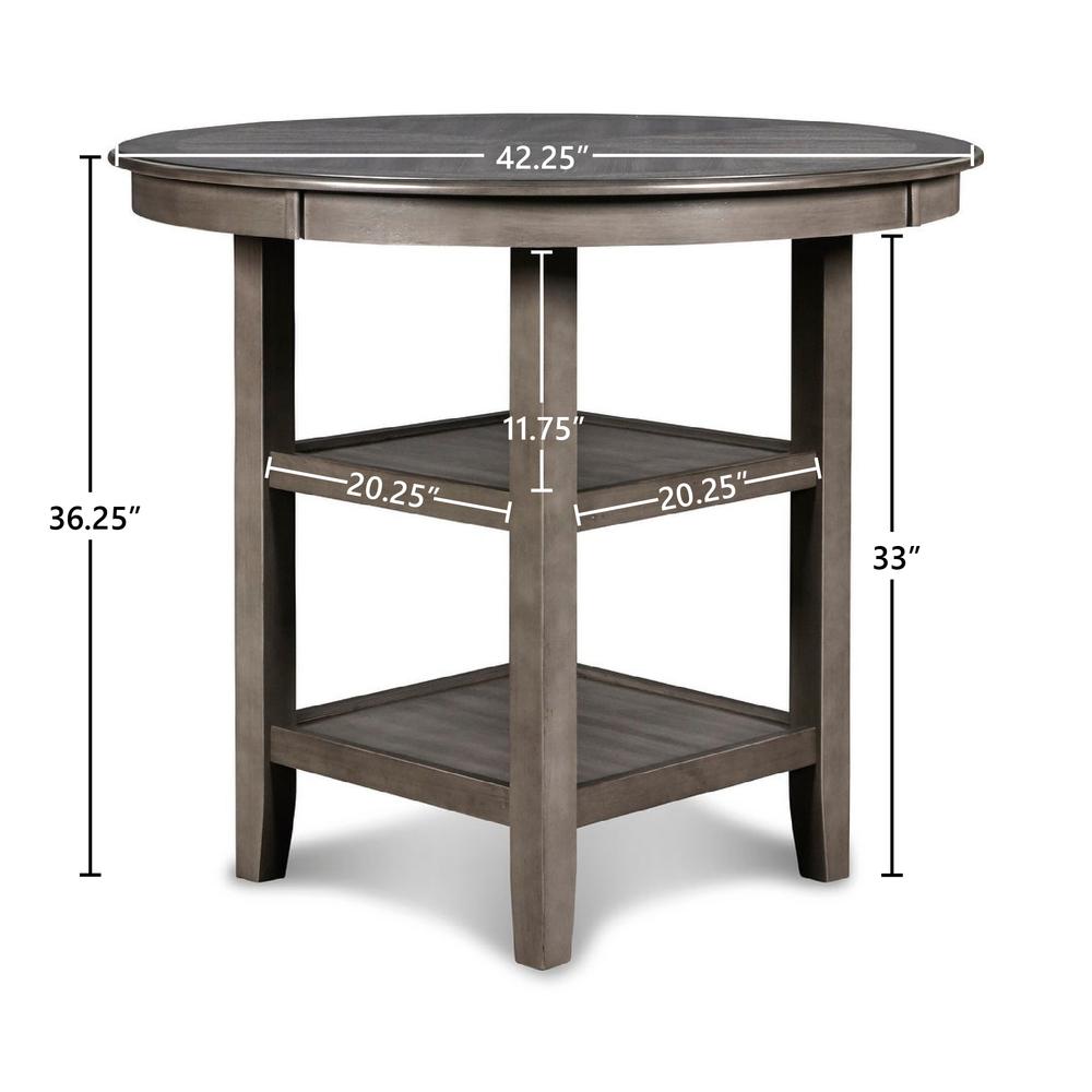 Furniture Gia 5-Piece Transitional Wood Dining Set in Gray