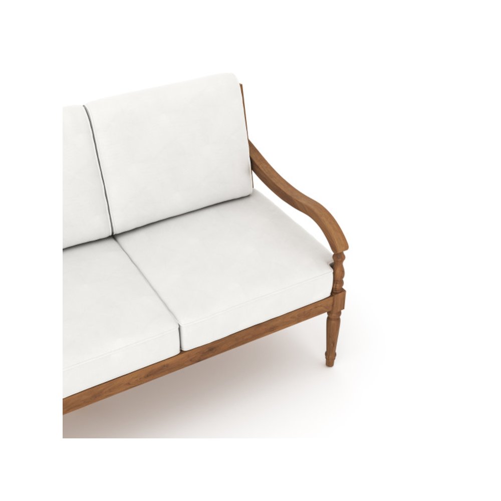 Savannah 3-piece Wood Patio Conversation Set in Natural/White