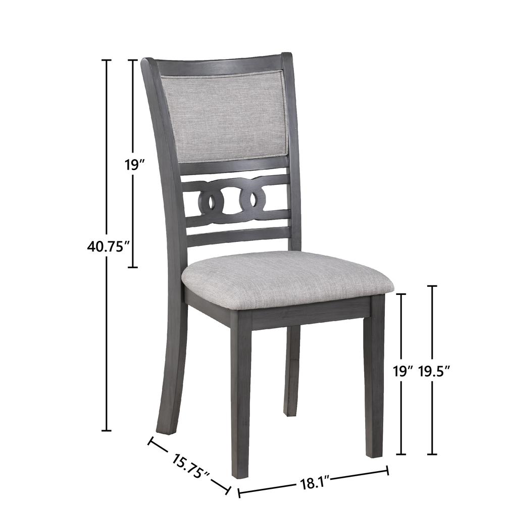 Gia 5-Piece 48" Wood Rectangular Dining Set with 4 Chairs in Gray