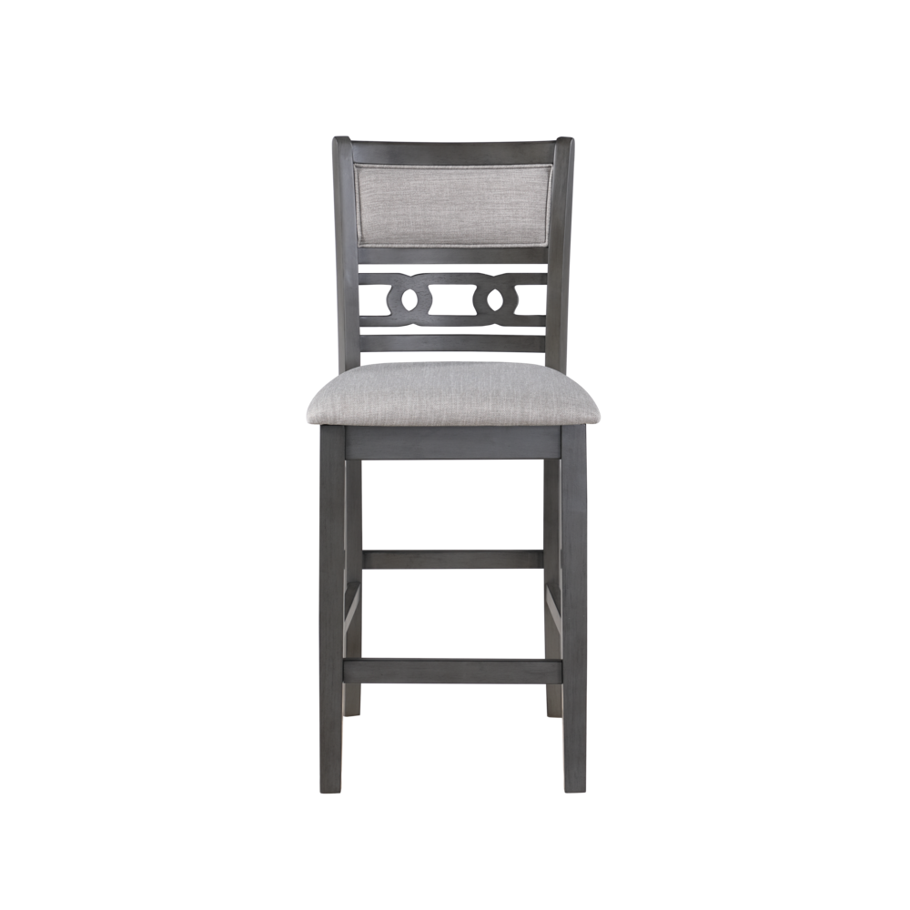 Furniture Gia Solid Wood Counter Chairs in Gray (Set of 2)