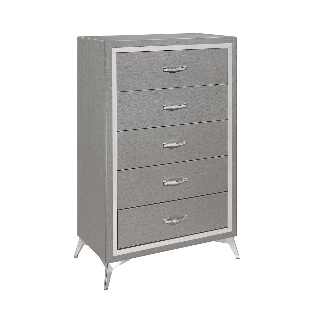 Huxley 3-Pc Wood Bedroom Set with Chest in Gray