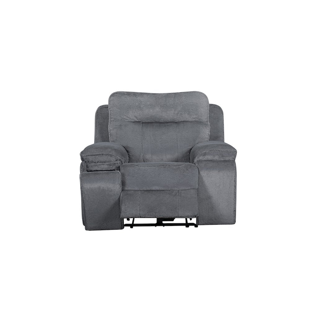 Teddy Fabric Recliner with Power Headrest and Footrest in Gray