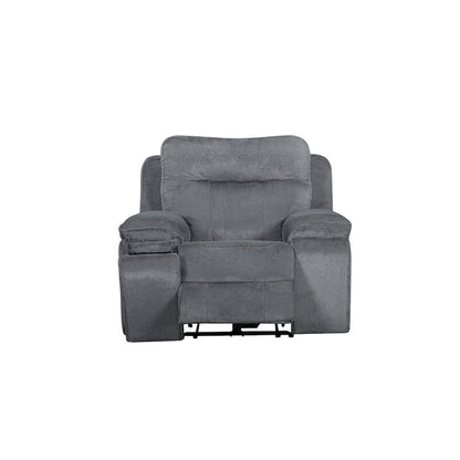 Teddy Fabric Recliner with Power Headrest and Footrest in Gray
