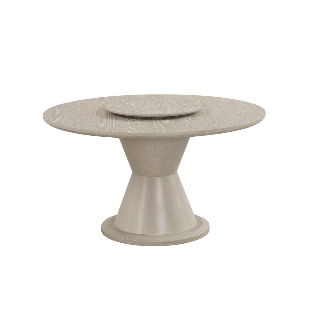 Gwendolyn 5-Pc Wood Round Dining Set w Arm Chairs in Taupe