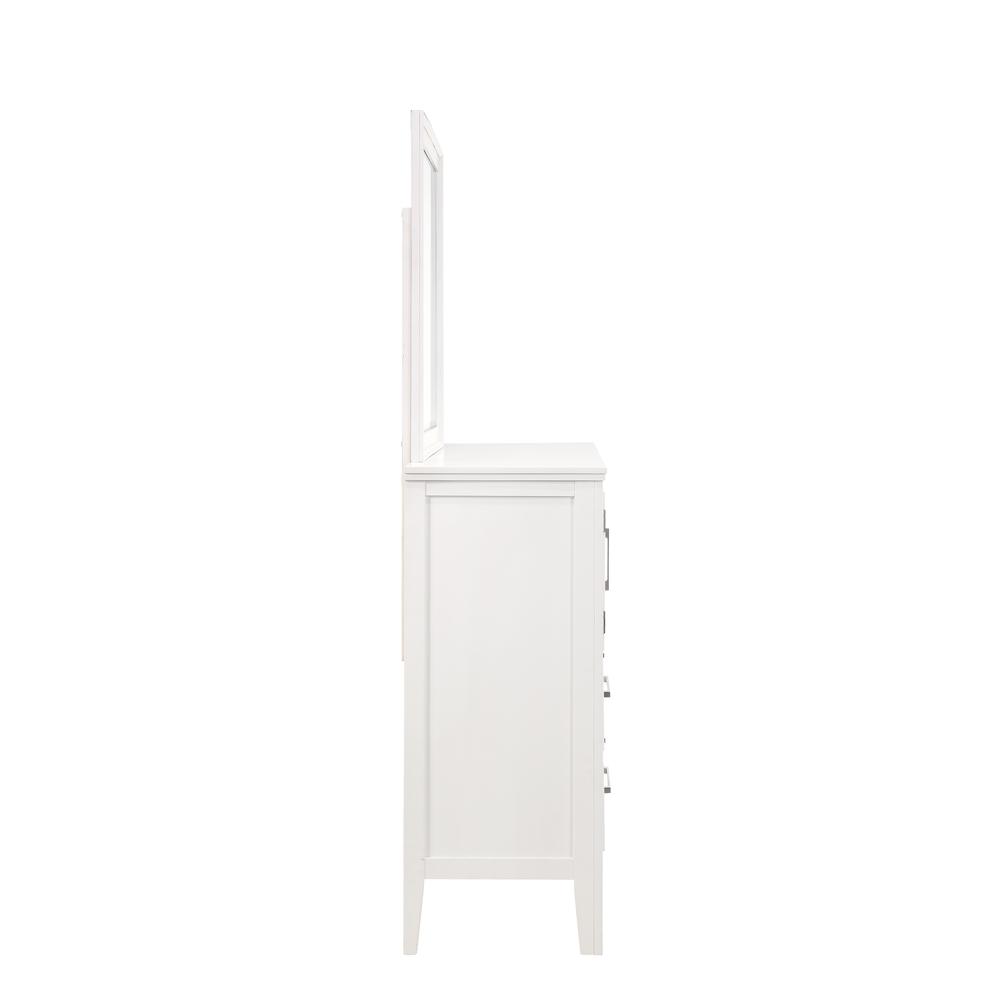 Furniture Andover Solid Wood Dresser with Mirror in White