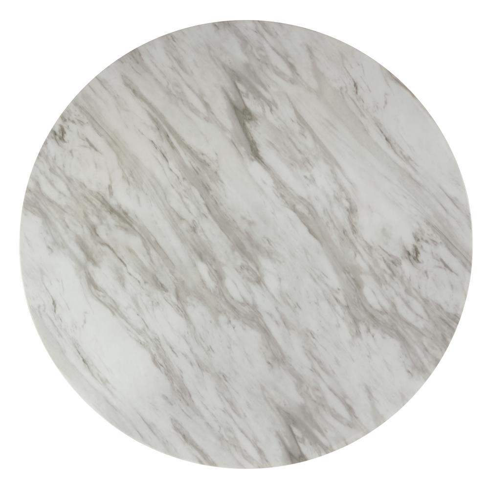 Furniture Celeste Faux Marble & Wood Dining Table in Espresso