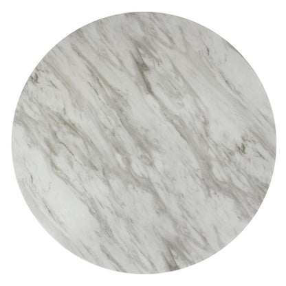Furniture Celeste Faux Marble & Wood Dining Table in Espresso