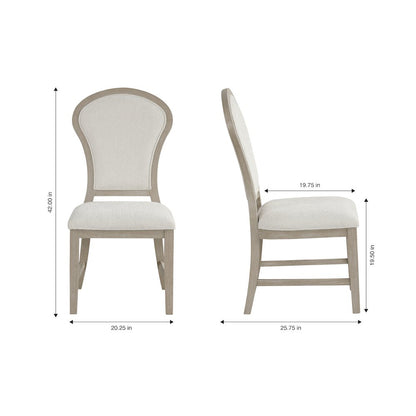 Gwendolyn 5-Pc Wood Round Dining Set w Chairs in Taupe