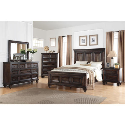 Furniture Sevilla 5-Piece Wood King Bedroom Set in Walnut
