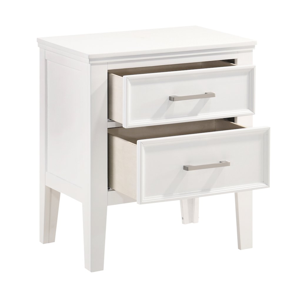 Andover Wood Nightstand in White (Set of 2)