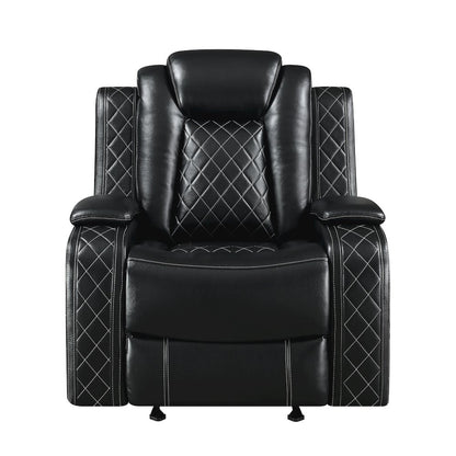 Orion II Faux Leather Power Glider Recliner, Black