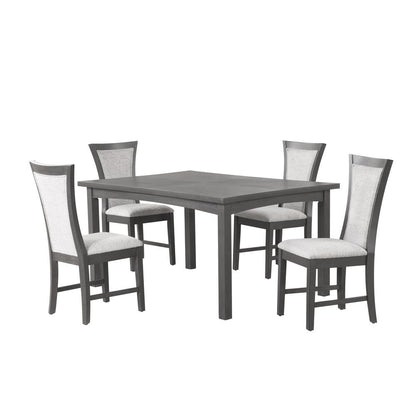 Flair  60" Dining Table & 4 Chairs (5 Pc Set)-Gray