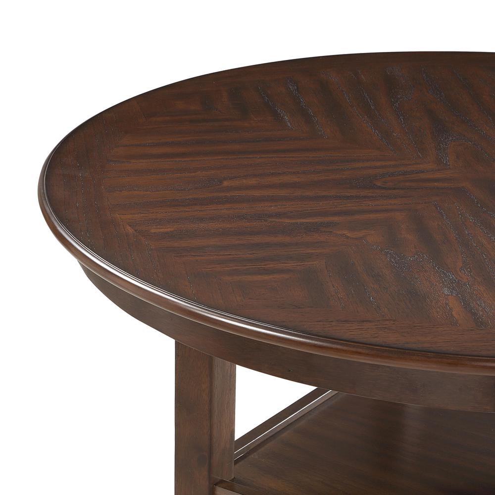 Amy 5-Piece Wood Round Counter Set with 4 Chairs in Cherry