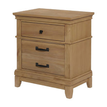 Solid Wood Nightstand with 3-Drawer Storage, Bedside Table for Bedroom, Honey