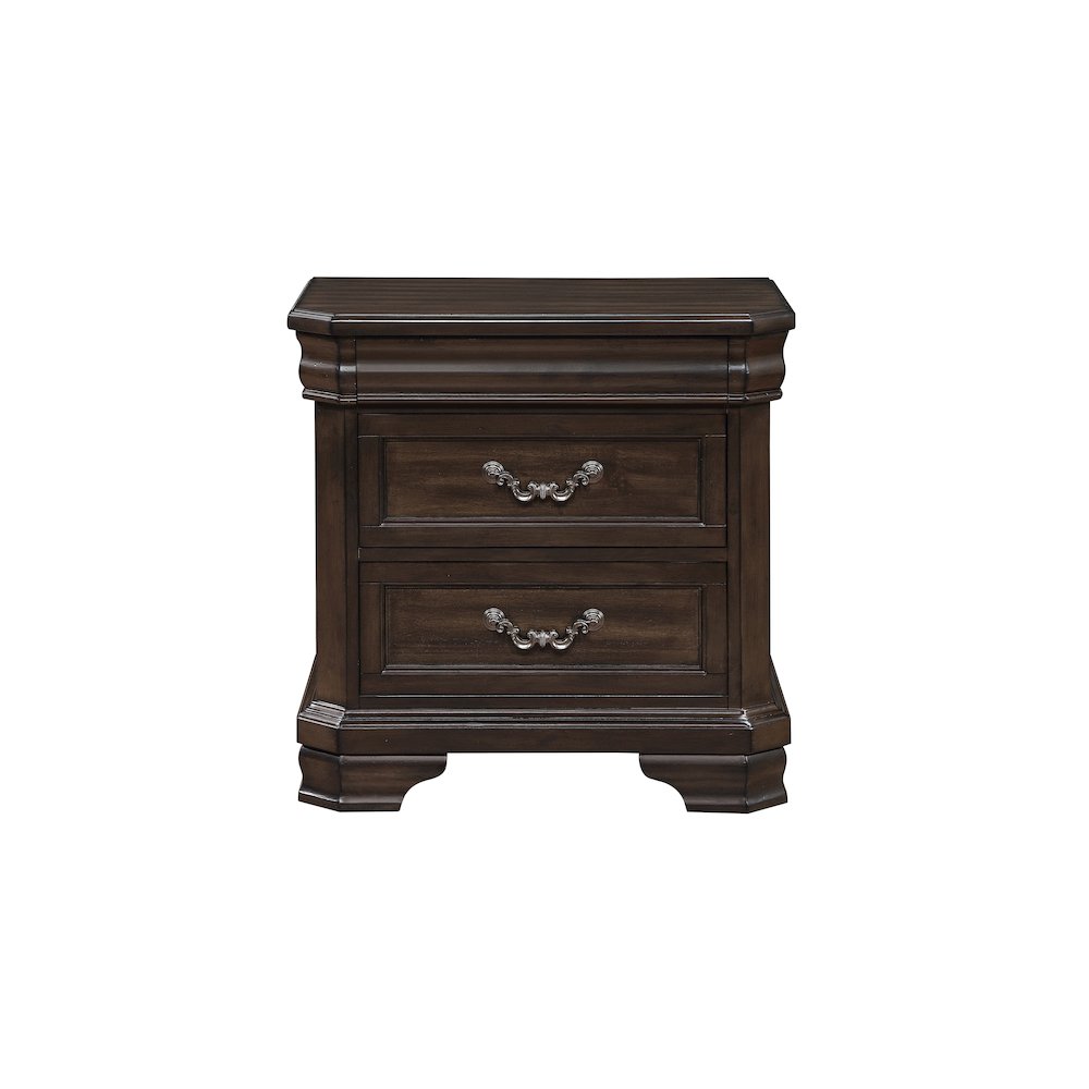 Lyndhurst Wood 3-Drawer Nightstand in Walnut