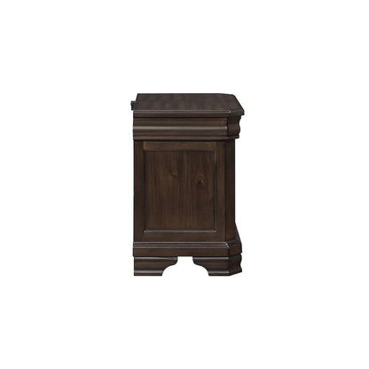 Lyndhurst Wood 3-Drawer Nightstand in Walnut