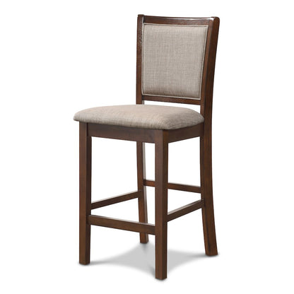 Amy 5-Piece Wood Round Counter Set with 4 Chairs in Cherry