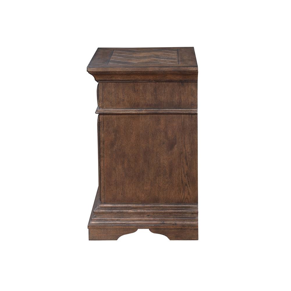 Wood Nightstand with Drawers – Classic 3 Drawer Nightstand in Brown