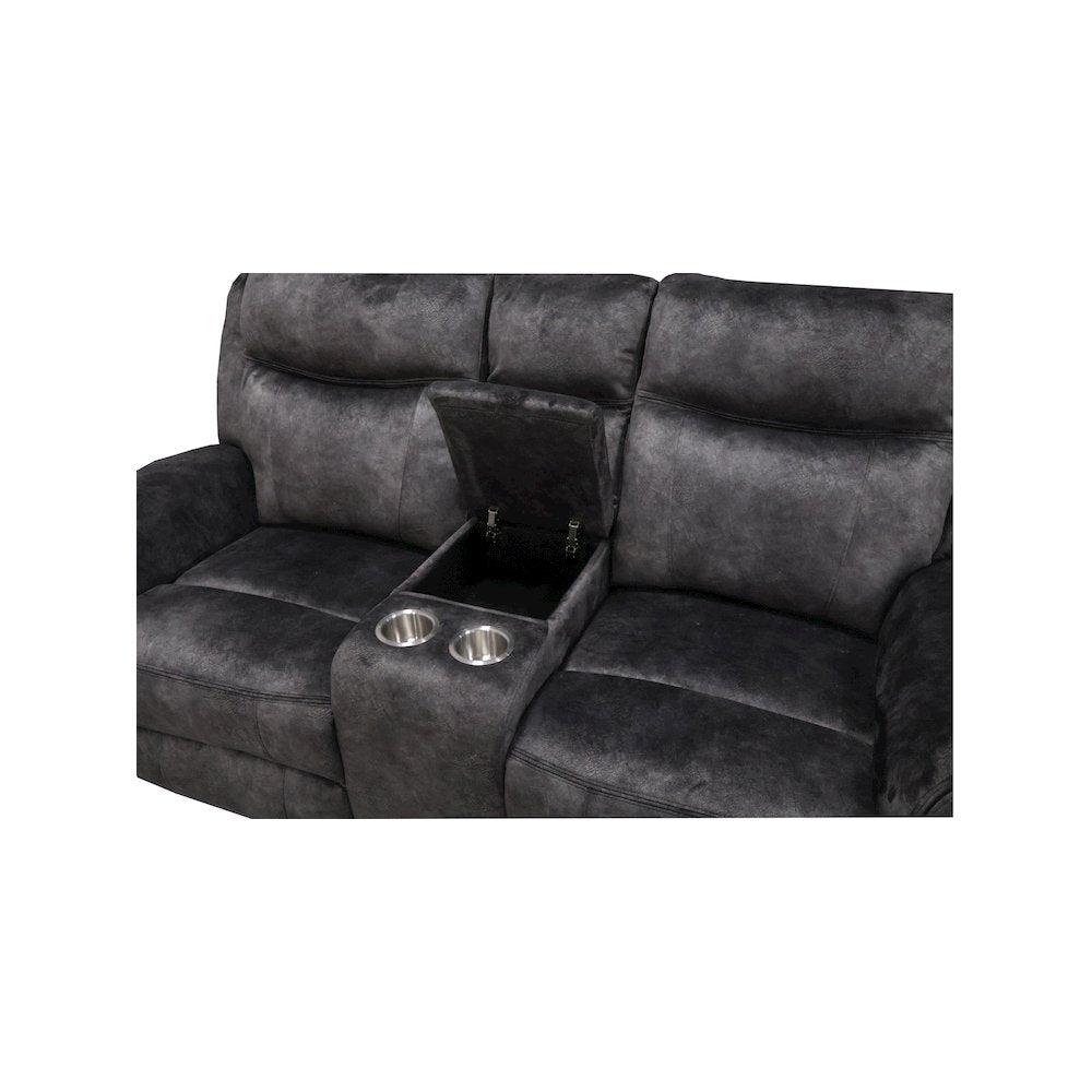 Park City Console Loveseat W/ Dual Recliners-Slate