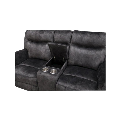Park City Console Loveseat W/ Dual Recliners-Slate