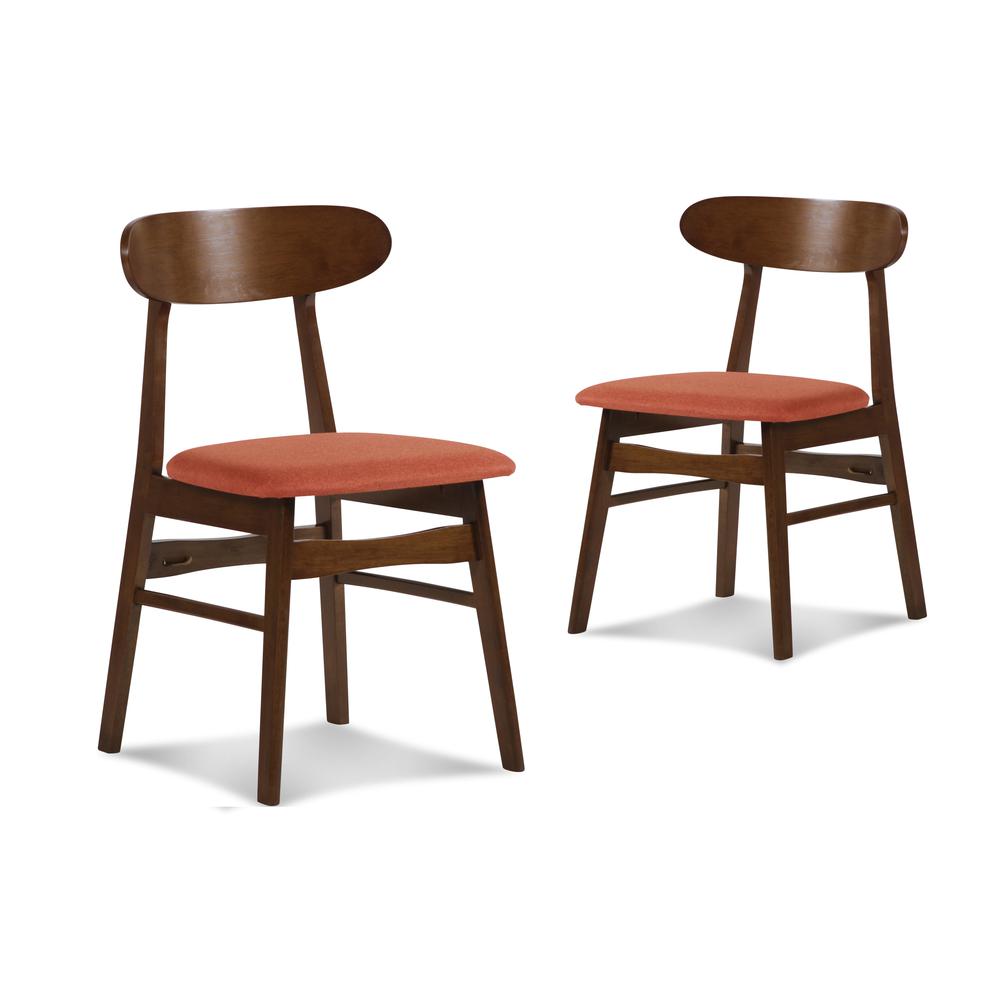 Furniture Morocco Dining Chair with Cushion- Set of 2- Orange