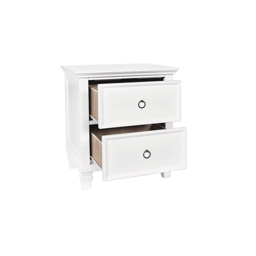 Tamarack Wood 2-Drawer Nightstand in White