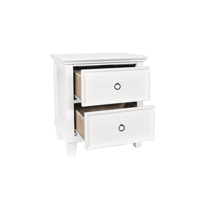 Tamarack Wood 2-Drawer Nightstand in White